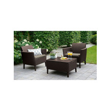 Σετ Σαλονιού για Μικρούς Εξωτερικούς Χώρους με Μαξιλάρια Salemo Καφέ 3τμχ (26.10015)