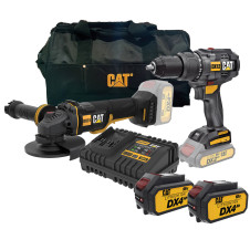 CATERPILLAR COMBO1 ΔΡΑΠΑΝΟΚΑΤΣΑΒΙΔΟ ΚΡΟΥΣΤΙΚΟ & ΓΩΝΙΑΚΟΣ ΤΡΟΧΟΣ 18V ΜΕ 2 ΜΠΑΤΑΡΙΕΣ 4.0Ah ΚΑΙ ΘΗΚΗ(05-8523)