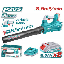 TOTAL ΕΠΑΓΓ. ΣΕΤ ΦΥΣΗΤΗΡΑΣ ΚΗΠΟΥ ΜΠΑΤ. Li-ion 20V / 2Ah / 2 ΜΠΑΤ BL Motor (TABLI20428E) TOTAL