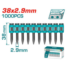 TOTAL ΚΑΡΦΙΑ ΓΙΑ ΣΚΥΡΟΔΕΜΑ 38mm / 1000 ΤΕΜ ΓΙΑ TCNLI9005 / TCNLI9008 / TCNLI420602E (TAC02381) TOTAL