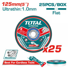 TOTAL ΔΙΣΚΟΣ ΚΟΠΗΣ ΙΣΙΟΣ ΙΝΟΧ/ΜΕΤΑΛΛΟΥ 125 Χ 1mm 25TEM ΣΕ ΜΕΤΑΛΛΙΚΟ ΚΟΥΤΑΚΙ (TAC21012525) TOTAL