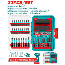 TOTAL ΕΠΑΓΓ. ΣΕΤ ΜΥΤΕΣ IMPACT 1/4" HEX 33ΤΕΜ (TACSDL63306) TOTAL