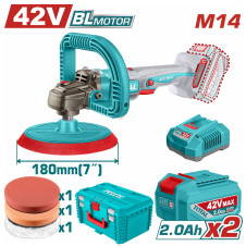 TOTAL ΕΠΑΓΓ. ΓΩΝΙΑΚΟΣ ΑΛΟΙΦΑΔΟΡΟΣ ΜΠΑΤ. Li-ion 42V / 180mm / 2Ah / 2 ΜΠΑΤ BL Motor (TAPLI42182E) TOTAL