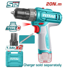 TOTAL ΔΡΑΠ/ΒΙΔΟ ΜΠΑΤ. Li-ion 12V / 1.5Ah / 20Nm / 2 ΜΠΑΤ Type-C (TDLI12206E) TOTAL