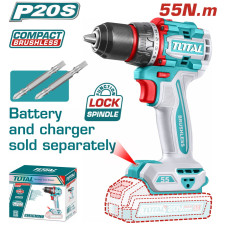 TOTAL ΕΠΑΓΓ. ΔΡΑΠΑΝΟΚΑΤΣΑΒΙΔΟ ΜΠΑΤ. Li-ion 20V / 55Nm BL Motor ΧΩΡΙΣ ΜΠΑΤ & ΦΟΡΤΙΣΤΗ (TDLI205581) TOTAL