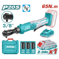 TOTAL ΣΕΤ ΚΑΣΤΑΝΙΑ 3/8" ΜΠΑΤ. Li-ion 20V / 65Nm / 2Ah / 1 ΜΠΑΤ (TDRLI2060152) TOTAL