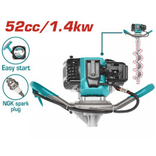 TOTAL ΓΕΩΤΡΥΠΑΝΟ - ΤΡΙΒΕΛΑ ΒΕΝΖΙΝΗΣ 52cc 1 ΧΕΙΡΙΣΤΗ (TEA55221) TOTAL