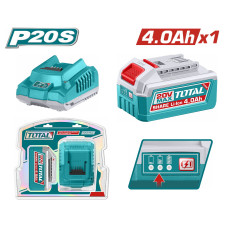 TOTAL ΕΠΑΓΓ. ΣΕΤ 1τεμ ΜΠΑΤ. TFBLI2002 Li-ion 20V/4Ah + 1τεμ ΦΟΡΤΙΣΤΗΣ TFCLI2001E (TFBCPK1012E) TOTAL