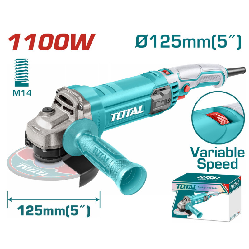TOTAL ΕΠΑΓΓ. ΓΩΝΙΑΚΟΣ ΛΕΙΑΝΤΗΡΑΣ 1.100W - 125mm ΗΛΕΚΤΡΟΝΙΚΟΣ (TG110125565E) TOTAL TOTAL ΕΠΑΓΓ. ΓΩΝΙΑΚΟΣ ΛΕΙΑΝΤΗΡΑΣ 1.100W - 125mm ΗΛΕΚΤΡΟΝΙΚΟΣ (TG110125565E) TOTAL