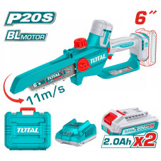 TOTAL ΕΠΑΓΓ ΣΕΤ ΑΛΥΣΟΠΡΙΟΝΟ ΚΛΑΔ ΜΠΑΤ Li-ion 20V / 6"/2Ah / 2 ΜΠΑΤ ΣΕ ΒΑΛΙΤΣΑ BL Motor (TGSLI20662E) TOTAL