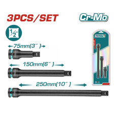 TOTAL ΕΠΑΓΓ. ΣΕΤ ΠΡΟΕΚΤΑΣΕΙΣ ΑΕΡΟΣ ΜΑΥΡΕΣ 1/2" 3 ΤΕΜ (THISEB12031) TOTAL