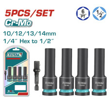 TOTAL ΕΠΑΓΓ. ΣΕΤ ΚΑΡΥΔΑΚΙΑ ΑΕΡΟΣ ΜΑΥΡΑ ΜΑΚΡΙΑ ΕΞΑΓΩΝΑ 1/2" 5 ΤΕΜ (THKISD12052L) TOTAL