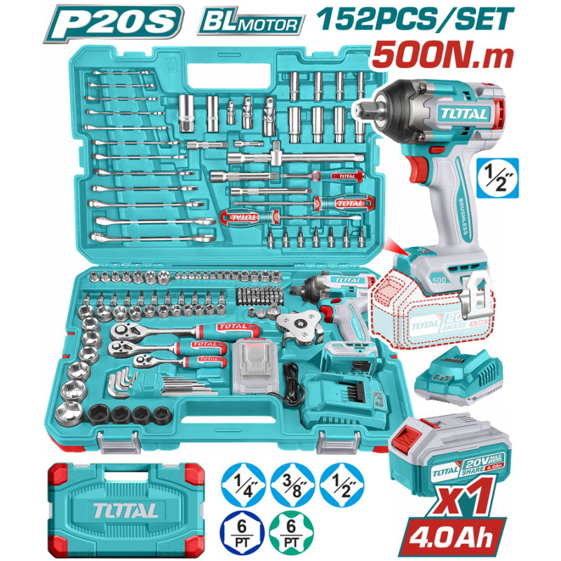 TOTAL ΕΠΑΓΓ. ΣΕΤ ΜΠΟΥΛΟΝΟΚΛΕΙΔΟ ΜΠΑΤ. Li-ion 20V / 500Nm / 4Ah / 1 ΜΠΑΤ 152ΤΕΜ (THKTHP31522) TOTAL TOTAL ΕΠΑΓΓ. ΣΕΤ ΜΠΟΥΛΟΝΟΚΛΕΙΔΟ ΜΠΑΤ. Li-ion 20V / 500Nm / 4Ah / 1 ΜΠΑΤ 152ΤΕΜ (THKTHP31522) TOTAL