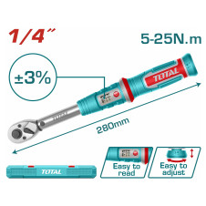 TOTAL ΕΠΑΓΓ. ΔΥΝΑΜΟΚΛΕΙΔΟ 1/4" / 5-25Nm (THPTW1425N8) TOTAL