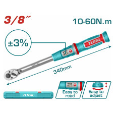 TOTAL ΕΠΑΓΓ. ΔΥΝΑΜΟΚΛΕΙΔΟ 3/8" / 10-60Nm (THPTW3860N6) TOTAL