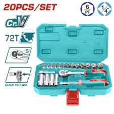 TOTAL ΕΠΑΓΓ. ΚΑΣΕΤΙΝΑ ΚΑΡΥΔΑΚΙΑ 1/4" 20ΤΕΜ (THT141201) TOTAL