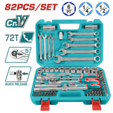 TOTAL ΕΠΑΓΓ. ΚΑΣΕΤΙΝΑ ΚΑΡΥΔΑΚΙΑ 1/4" & 1/2" 82ΤΕΜ (THT421802) TOTAL