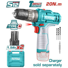 TOTAL ΔΡΑΠ/ΒΙΔΟ ΚΡΟΥΣΤΙΚΟ ΜΠΑΤ. Li-ion 12V / 1.5Ah / 20Nm / 2 ΜΠΑΤ (TIDLI12202) TOTAL