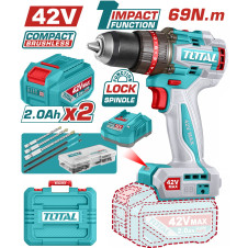 TOTAL ΕΠΑΓΓ. ΔΡΑΠ/ΒΙΔΟ ΚΡΟΥΣΤΙΚΟ ΜΠΑΤ. Li-ion 42V / 2Ah / 69Nm / 2 ΜΠΑΤ BL Motor (TIDLI426982E) TOTAL