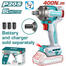 TOTAL ΕΠΑΓΓ. ΜΠΟΥΛΟΝΟΚΛΕΙΔΟ ΜΠΑΤ. Li-ion 20V / 400Nm ΧΩΡΙΣ ΜΠΑΤΑΡΙΑ & ΦΟΡΤΙΣΤΗ (TIWLI20401) TOTAL