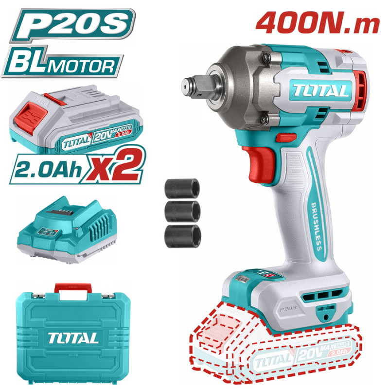 TOTAL ΕΠΑΓΓ. ΜΠΟΥΛΟΝΟΚΛΕΙΔΟ ΜΠΑΤ. Li-ion 20V / 2Ah / 400Nm / 2 ΜΠΑΤΑΡΙΕΣ (TIWLI2040E) TOTAL TOTAL ΕΠΑΓΓ. ΜΠΟΥΛΟΝΟΚΛΕΙΔΟ ΜΠΑΤ. Li-ion 20V / 2Ah / 400Nm / 2 ΜΠΑΤΑΡΙΕΣ (TIWLI2040E) TOTAL