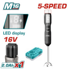 TOTAL ΜΠΛΕΝΤΕΡ ΧΕΙΡΟΣ ΜΠΑΤ.  Li-ion 16V / 2Ah / 1 ΜΠΑΤ (TJB048K) TOTAL