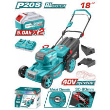 TOTAL ΕΠΑΓΓ. ΜΗΧΑΝΗ ΓΚΑΖΟΝ ΜΠΑΤ. Li-ion 2X20V / 5Ah / 46cm / 2 ΜΠΑΤ BL Motor (TLMLI20186) TOTAL