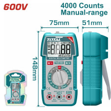 TOTAL ΕΠΑΓΓ. ΠΟΛΥΜΕΤΡΟ ΨΗΦΙΑΚΟ 600V True RMS με Μέτρηση AC/DC (TMT536002) TOTAL