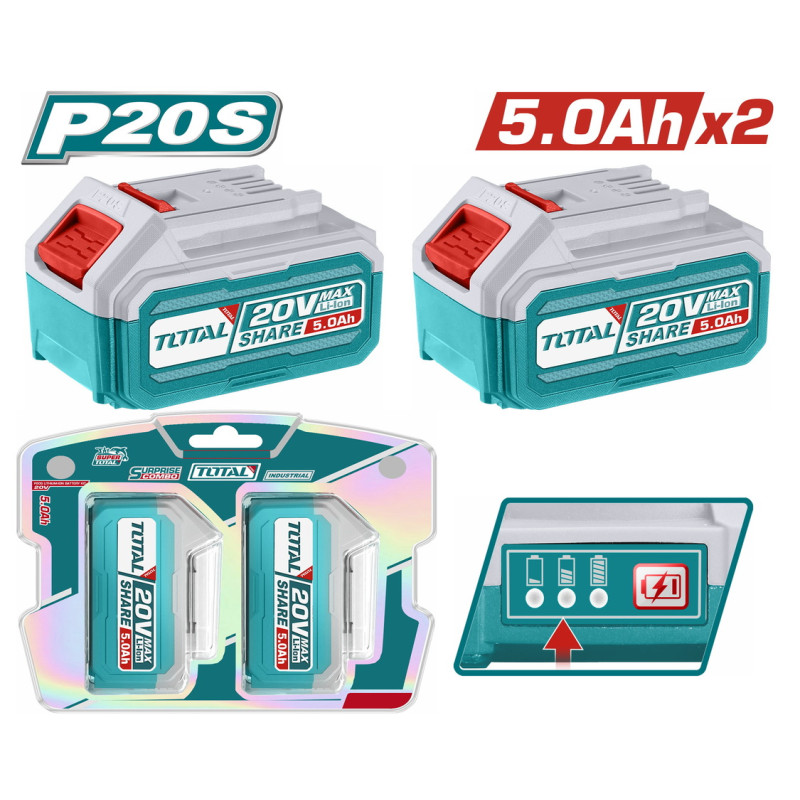 TOTAL ΕΠΑΓΓ. ΣΕΤ 2τεμ ΜΠΑΤ. TFBLI2053 Li-ion 20V / 5Ah (TOSLI240464E) TOTAL TOTAL ΕΠΑΓΓ. ΣΕΤ 2τεμ ΜΠΑΤ. TFBLI2053 Li-ion 20V / 5Ah (TOSLI240464E) TOTAL