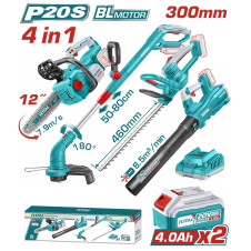 TOTAL ΕΠΑΓΓ. ΣΕΤ ΑΛΥΣΟΠΡΙΟΝΟ + ΘΑΜΝΟΚΟΠΤΙΚΟ + ΦΥΣΗΤΗΡΑΣ+ΜΠΟΡ/ΨΑΛΙΔΟ ΜΠΑΤ. Li-ion 20V (TOSLI250496E) TOTAL