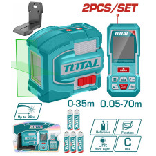 TOTAL ΑΛΦΑΔΙ ΑΥΤΟ-ΟΡΙΖΟΝΤΙΟΥΜΕΝΟ LASER + ΜΕΤΡΗΤΗΣ ΑΠΟΣΤ. LASER 70m ONE PROMOTION (TOSLL0401) TOTAL