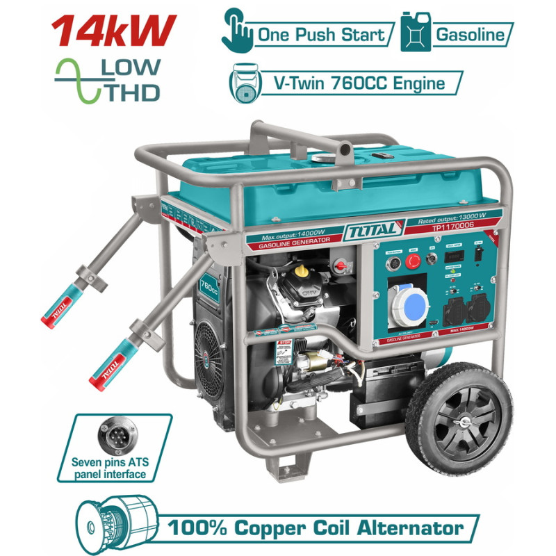TOTAL ΕΠΑΓΓ. ΗΛΕΚΤΡΟΓΕΝΝΗΤΡΙΑ ΒΕΝΖΙΝΗΣ 14.000W (TP1170006) TOTAL TOTAL ΕΠΑΓΓ. ΗΛΕΚΤΡΟΓΕΝΝΗΤΡΙΑ ΒΕΝΖΙΝΗΣ 14.000W (TP1170006) TOTAL