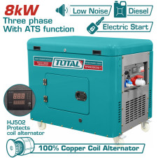 TOTAL ΓΕΝΝΗΤΡΙΑ DIESEL ΤΡΙΦΑΣΙΚΗ ΚΛΕΙΣΤΟΥ ΤΥΠΟΥ 8.000W ΜΕ ΑΥΤΟΜ. ΜΕΤΑΓΩΓΙΚΟ ΠΙΝΑΚΑ ATS (TP2800032-1) TOTAL