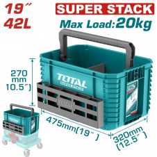 TOTAL ΕΡΓΑΛΕΙΟΘΗΚΗ ΠΛΑΣΤΙΚΗ ΑΝΟΙΧΤΗ 19" / 42Lit SUPER STACK (TPBXS104) TOTAL