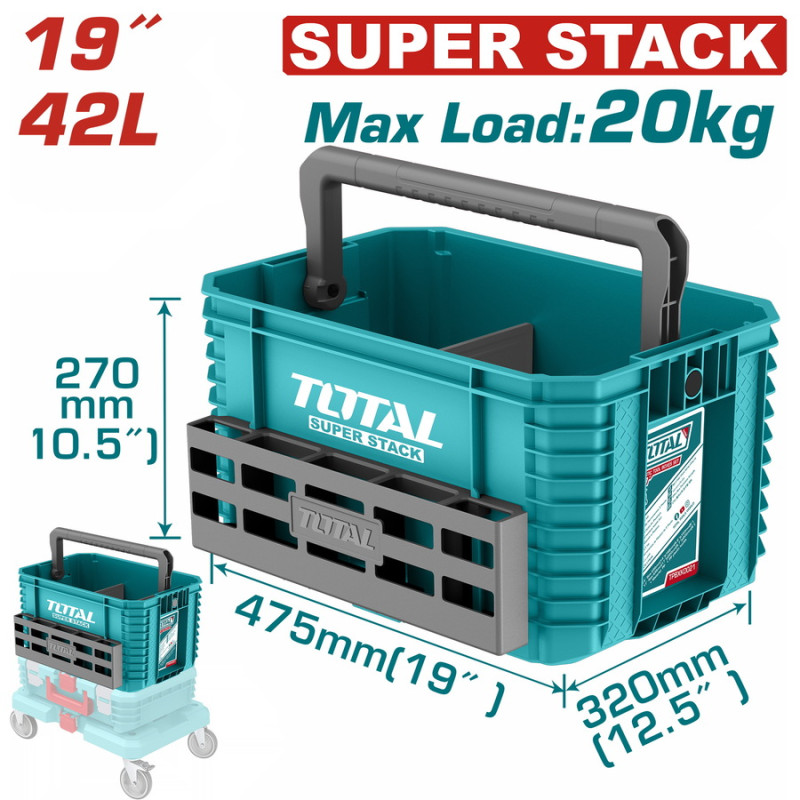 TOTAL ΕΡΓΑΛΕΙΟΘΗΚΗ ΠΛΑΣΤΙΚΗ ΑΝΟΙΧΤΗ 19" / 42Lit SUPER STACK (TPBXS104) TOTAL TOTAL ΕΡΓΑΛΕΙΟΘΗΚΗ ΠΛΑΣΤΙΚΗ ΑΝΟΙΧΤΗ 19" / 42Lit SUPER STACK (TPBXS104) TOTAL