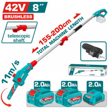 TOTAL ΕΠΑΓΓ. ΣΕΤ ΤΗΛΕΣΚ. ΚΟΝΤΑΡΟΠΡΙΟΝΟ ΜΠΑΤ. Li-ion 42V / 8" / 2Ah / 2 ΜΠΑΤ BL Motor (TPSLI42281E) TOTAL