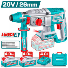 TOTAL ΕΠΑΓΓ. ΣΕΤ ΠΝΕΥΜΑΤΙΚΟ ΠΙΣΤΟΛΕΤΟ ΜΠΑΤ. Li-ion 20V/26mm/4Ah/2 ΜΠΑΤ BL Motor (TRHLI262085E) TOTAL