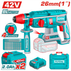 TOTAL ΕΠΑΓΓ. ΣΕΤ ΠΝΕΥΜΑΤΙΚΟ ΠΙΣΤΟΛΕΤΟ ΜΠΑΤ. Li-ion 42V / 26mm / 2Ah / 2 ΜΠΑΤ BL Motor (TRHLI422682E) TOTAL
