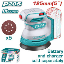 TOTAL ΕΚΚΕΝΤΡΟ ΤΡΙΒΕΙΟ ΧΟΥΦΤΑΣ ΜΠΑΤ. Li-ion 20V / 125mm ΧΩΡΙΣ ΜΠΑΤΑΡΙΑ & ΦΟΡΤΙΣΤΗ (TROSLI2002) TOTAL