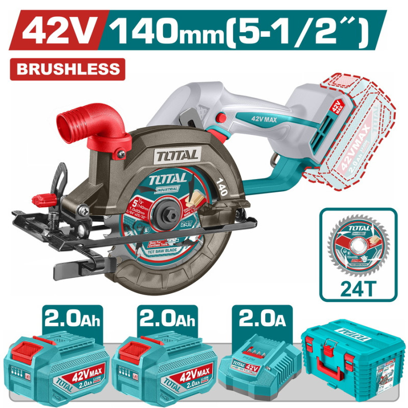 TOTAL ΕΠΑΓΓ. ΣΕΤ ΔΙΣΚΟΠΡΙΟΝΟ ΜΠΑΤ. Φ-140mm Li-ion 42V / 2Ah / 2 ΜΠΑΤ BL Motor (TSLI4214012E) TOTAL TOTAL ΕΠΑΓΓ. ΣΕΤ ΔΙΣΚΟΠΡΙΟΝΟ ΜΠΑΤ. Φ-140mm Li-ion 42V / 2Ah / 2 ΜΠΑΤ BL Motor (TSLI4214012E) TOTAL