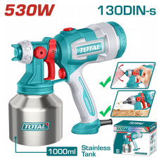 TOTAL ΕΠΑΓΓ. ΗΛΕΚΤΡΙΚΟ ΠΙΣΤΟΛΙ ΒΑΦΗΣ INOX 530W / 1000ml (Με λειτουργία φυσητήρα) (TT45061E) TOTAL