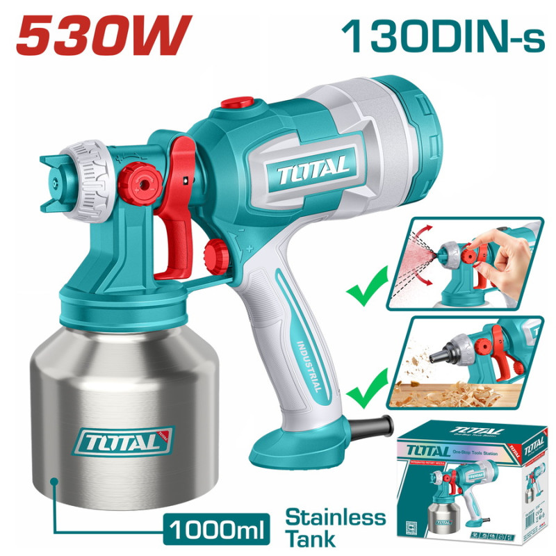 TOTAL ΕΠΑΓΓ. ΗΛΕΚΤΡΙΚΟ ΠΙΣΤΟΛΙ ΒΑΦΗΣ INOX 530W / 1000ml (Με λειτουργία φυσητήρα) (TT45061E) TOTAL TOTAL ΕΠΑΓΓ. ΗΛΕΚΤΡΙΚΟ ΠΙΣΤΟΛΙ ΒΑΦΗΣ INOX 530W / 1000ml (Με λειτουργία φυσητήρα) (TT45061E) TOTAL