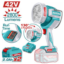 TOTAL ΕΠΑΓΓ. ΠΡΟΒΟΛΕΑΣ LED ΜΠΑΤ. Li-ion 42V / 50W / 2Ah / 2 ΜΠΑΤ (TWLI42896E) TOTAL