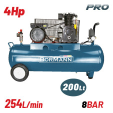 Bormann Bat5018 Αεροσυμπιεστής Ιμάντα 4Hp/200Lt 254Lt/Min BAT5018 BORMANN (082958)