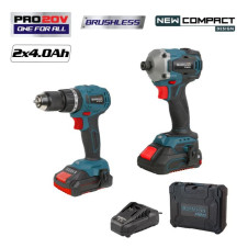 Bormann Pro Bbp5003 Σετ Δραπ/Βιδο Κρουστικό Compact Brushless 20V & Παλμικό Κατσαβίδι & X2 Μπαταρίες BBP5003 BORMANN Pro (078661)