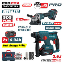Bormann Pro Bbp5303X44Τ2Ca Σετ Πνευματικό Brushless Σκαπτικό Μπαταρίας 20V & Γωνιακός Τροχός BBP5303X44Τ2CA BORMANN Pro (085515)