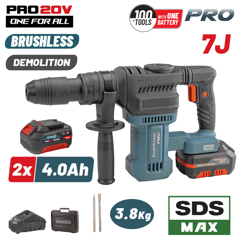 Bormann Pro Bbp5311X44Ca Κατεδαφιστικό Πιστολέτο Μπαταρίας 20V,Brushless,2X4Ah, 7J,Sds-Max & Βαλίτσα BBP5311X44CA BORMANN Pro (084914) Bormann Pro Bbp5311X44Ca Κατεδαφιστικό Πιστολέτο Μπαταρίας 20V,Brushless,2X4Ah, 7J,Sds-Max & Βαλίτσα BBP5311X44CA BORMANN Pro (084914)