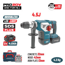 Bormann Pro Bbp5337X44Ca Πνευματικό Σκαπτικό Μπαταρίας Sds-Plus Brushless 20V,4.5J,0-760Rpm BBP5337X44CA BORMANN Pro (088950)