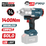 Bormann Pro Bbp5390 Μπουλονόκλειδο Brushless Mπαταρίας 20V, Li-Ion,1400Nm,0-900/1200/1500Rpm,Solo BBP5390 BORMANN Pro (083481)