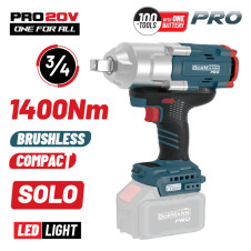Bormann Pro Bbp5390 Μπουλονόκλειδο Brushless Mπαταρίας 20V,Li-Ion,1400Nm,0-900/1200/1500Rpm,Solo BBP5390 BORMANN Pro (083481)